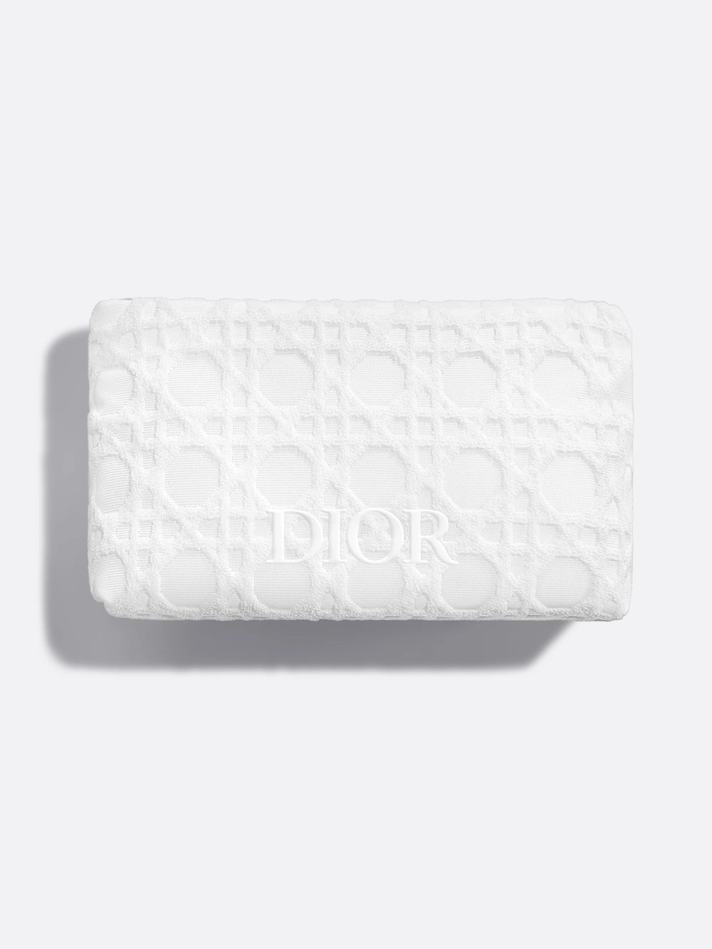 Dior White Embroidered Logo Cosmetic Bag Pouch